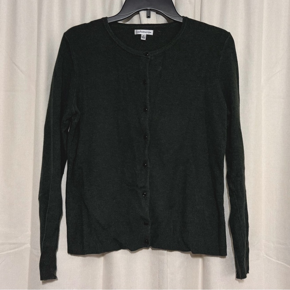 Vintage Women’s Croft&Barrow Green Cardigan Sweater